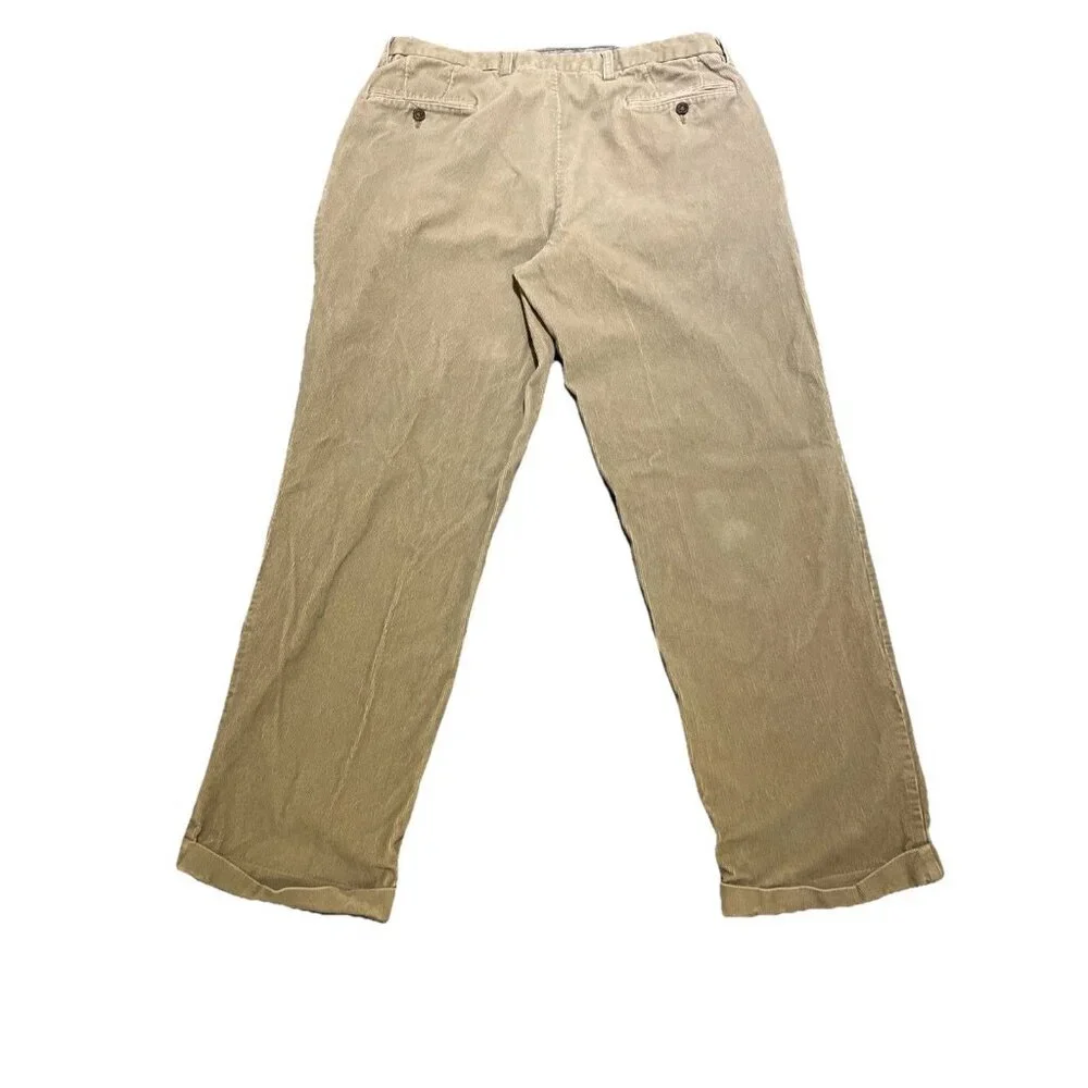 Dockers Corduroy Pants Men’s Size 36x32‎ Tan Relaxed Fit Pleated Cuffed Casual
